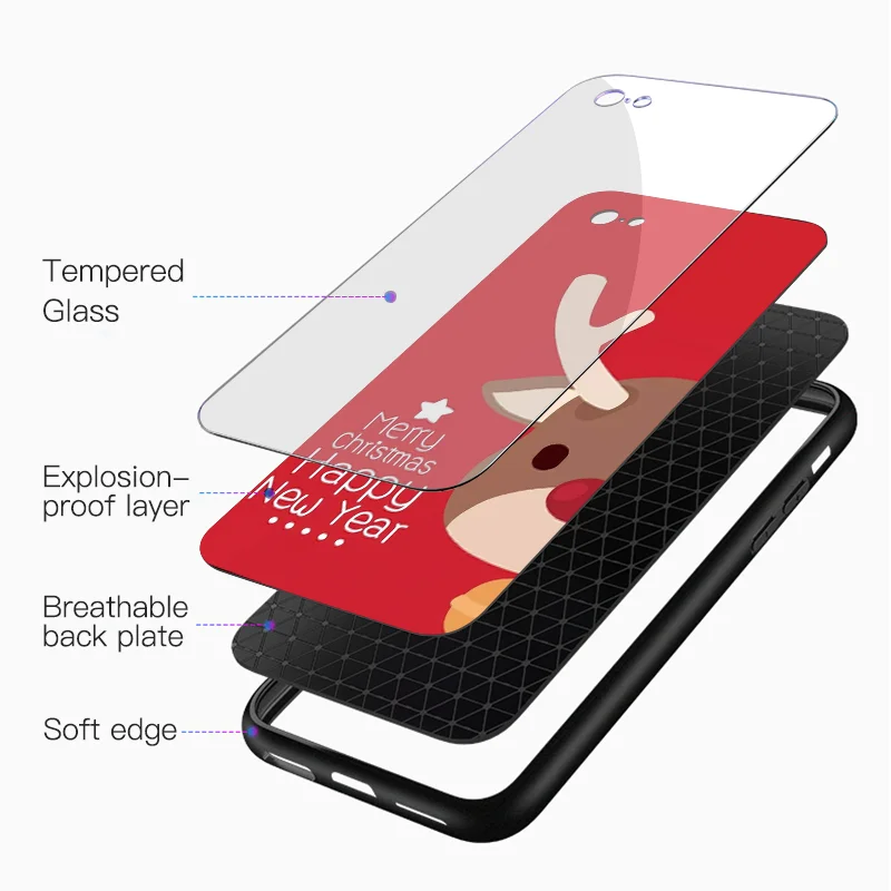 Merry Christmas чехол из закаленного стекла для iPhone Xs Max XR X 8 7 6 6s Plus 11 Pro Max Couple милый снеговик Роскошный чехол для телефона