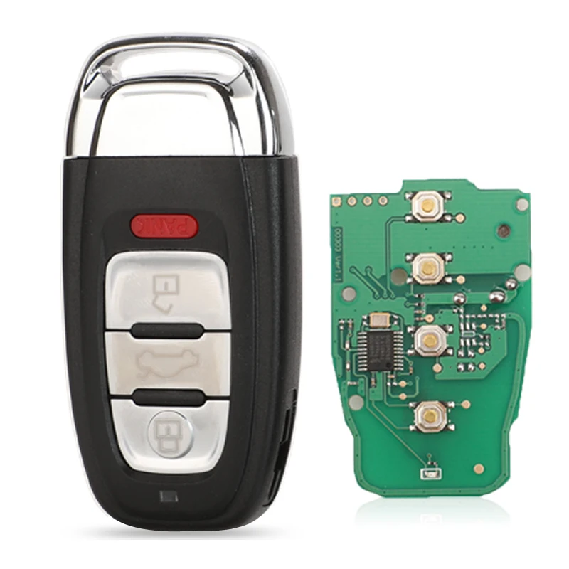 Jingyuqin Смарт дистанционные брелки для ключей без ключа 3/4 Кнопка 315 МГц/433 МГц/868 МГц 8T0 959 754C для Audi Q5 A4L A5 A6 A7 A8 RS4 RS5 S4 S5 - Цвет: 4 buttons