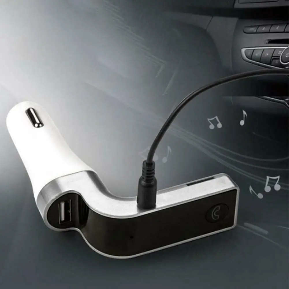 4-в-1 Hands Free комплект беспроводной связи bluetooth для автомобиля FM передатчик MP3 музыкальный плеер с 3,5 мм аудио кабель для подключения к Поддержка TF карты