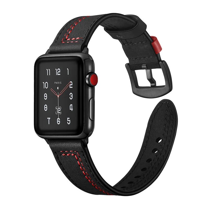 Кожаный ремешок для apple watch band 4 44 мм 40 мм iwatch 3 2 1 ремешок 42 мм 38 мм сменный браслет наручных часов аксессуары для ремня