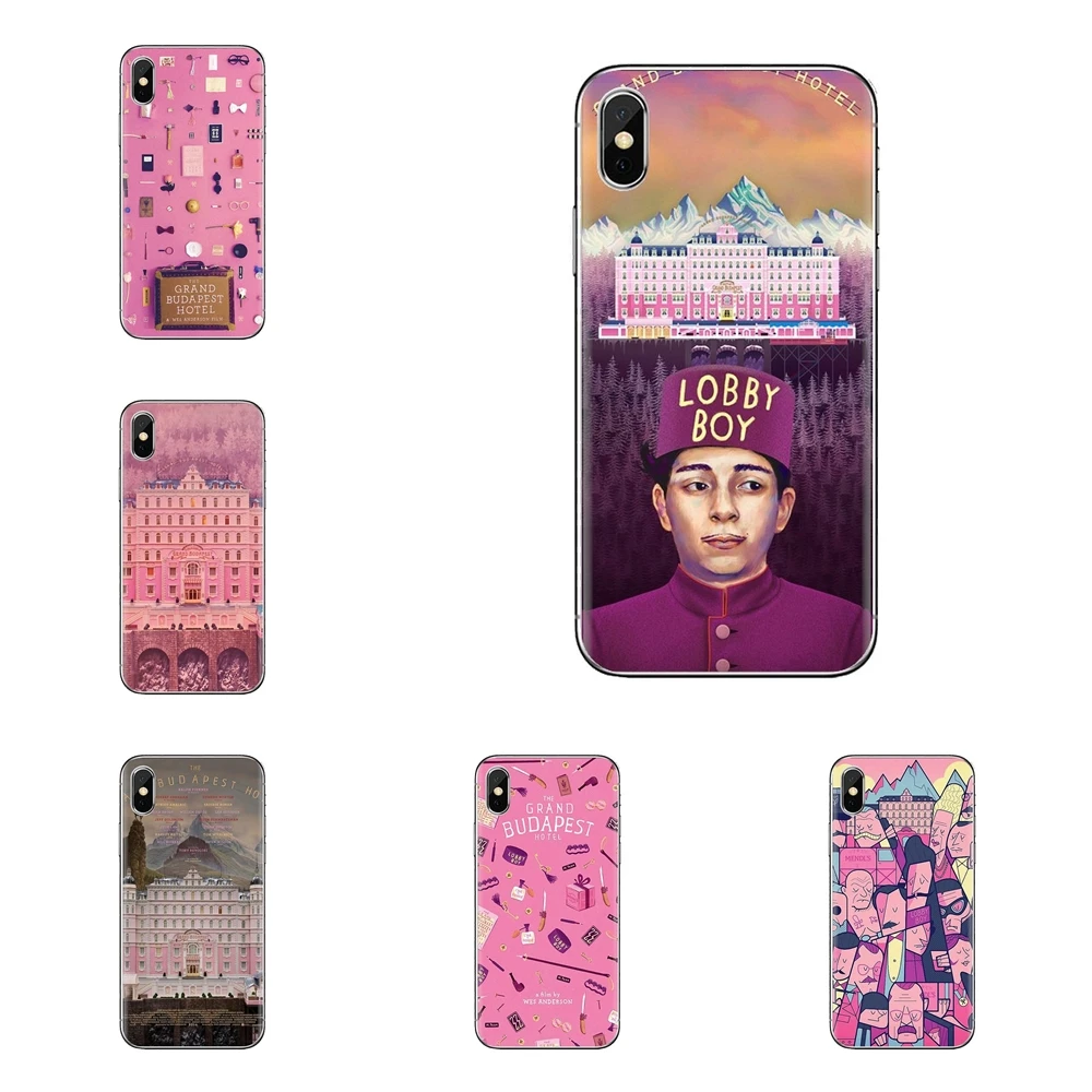 Для iPod Touch Apple iPhone 4 4s 5 5S SE 5C 6 6S 7 8 X XR XS Plus MAX прозрачные чехлы из ТПУ розовый Grand Budapest |