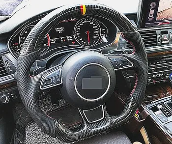 

Carbon fiber steering wheel For Audi A6 A7 A6L A7 S6 S7 Carbon Fiber Leather Steering Wheel Trims Universal Replacement