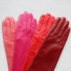 Women Real Leather Long Gloves Full Fingers Winter Warm Elbow Gloves Outdoors Long Sheepskin Rose Red Mittens Wine Red Party ► Photo 1/6