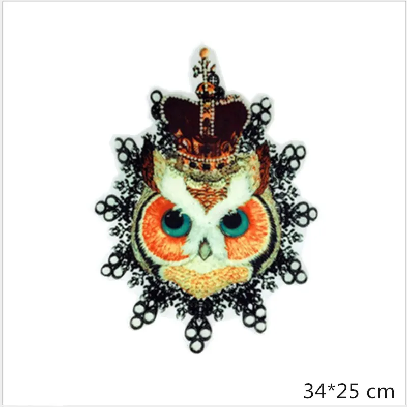 

Hot Selling Large Owl Hot Transfer Picture DIY Clothing Accessories Cloth Paste