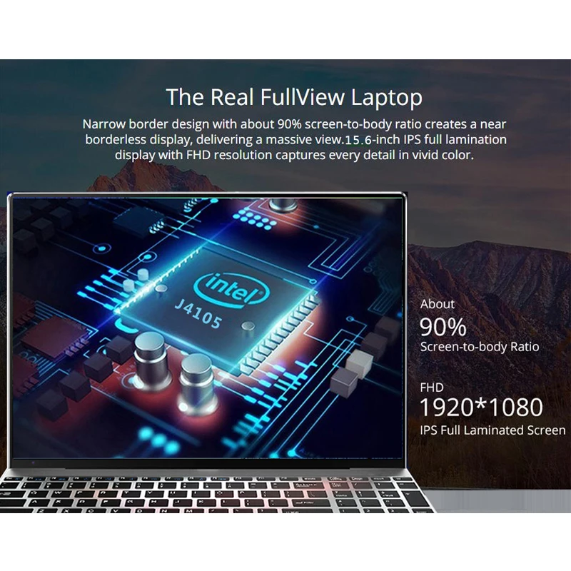 15.6 inch Laptop 8G RAM 1TB/512G/256G/128G SSD ROM Notebook Computer FHD IPS Screen Quad Core Gaming Laptops win10-5