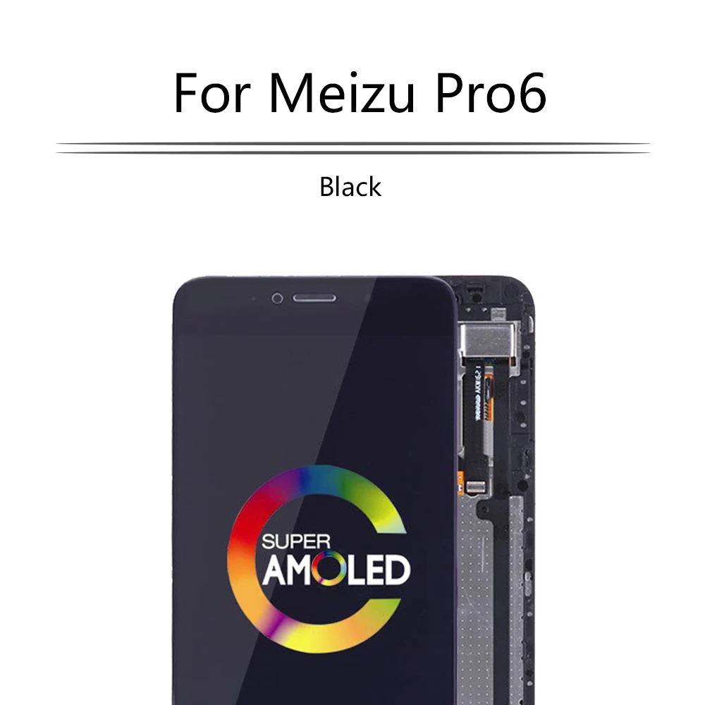 

5.2" AMOLED For MEIZU Pro6 LCD Display with Frame Touch Screen Digitizer For MEIZU Pro 6 Display For Meizu Pro6 M570M M570H LCD