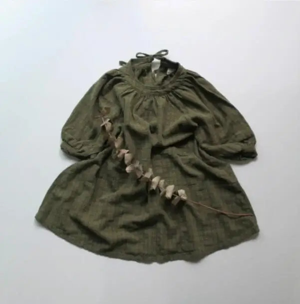 Детское клетчатое платье с оборками в стиле ретро; модное платье в западном стиле; летняя Праздничная милая блузка для маленьких девочек; одежда; платье