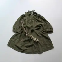 Детское клетчатое платье с оборками в стиле ретро; модное платье в западном стиле; летняя Праздничная милая блузка для маленьких девочек; одежда; платье