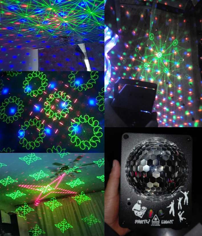 RGB светодиодный хрустальный диско-магический шар с 60 узорами RG лазерный проектор DJ вечерние праздничные Бар Рождество сценическое освещение