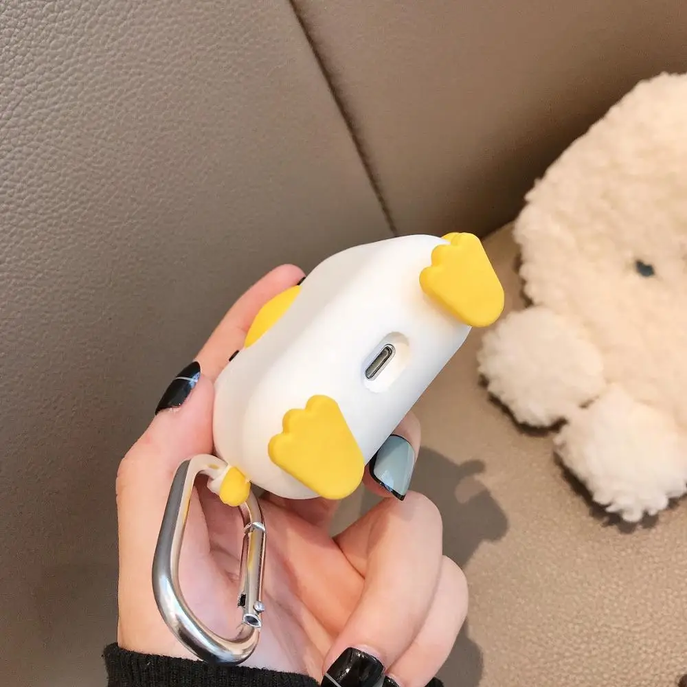 Роскошный чехол для AirPods pro, Модный милый чехол с белыми утками для Apple Airpods 3, защитный чехол для наушников с кольцом на палец