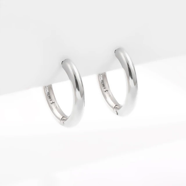 Gold Silver Color Stainless Steel Hoop Earrings for Women Small Simple Round Circle Huggies Ear Rings Steampunk Accessories Silver