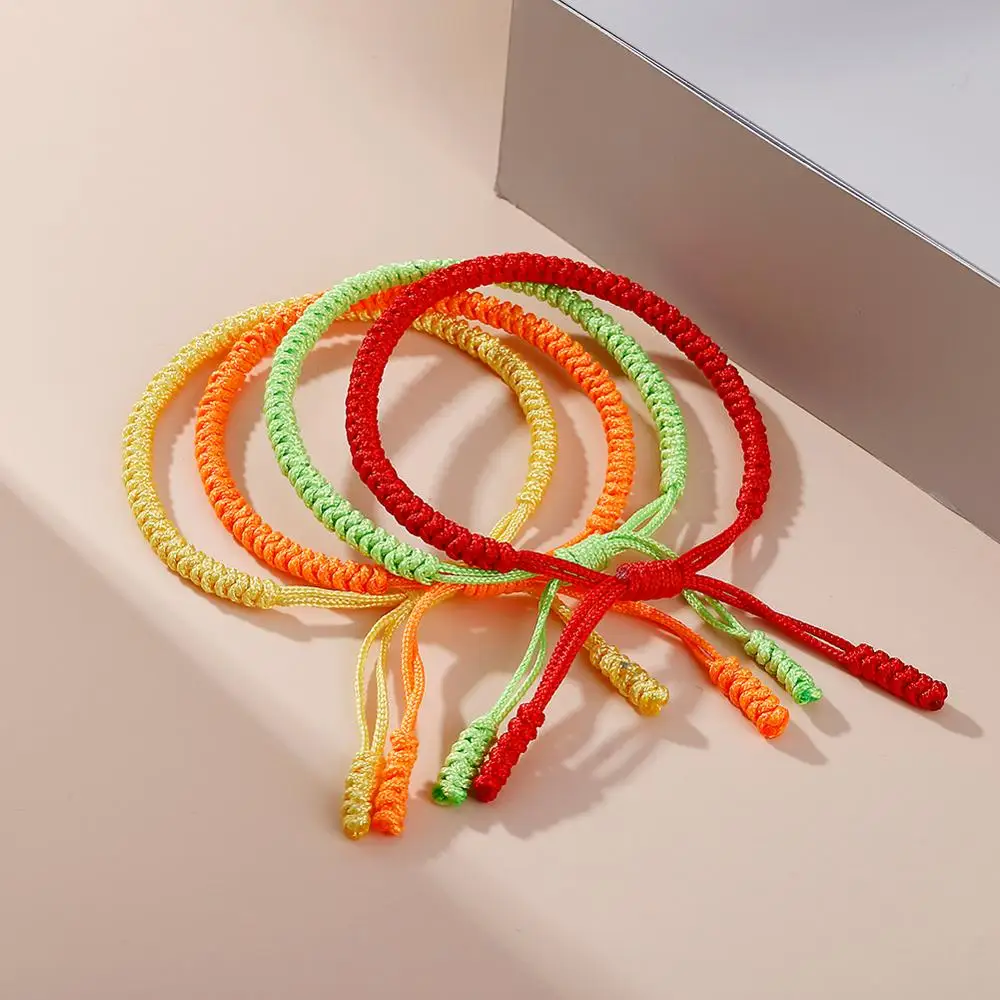 Lucky Red Nylon Thread Bracelet Tibetan Buddhist Handwoven Braided Rope Knots Bracelets Prayer Charm Jewelry Lover Wristbands