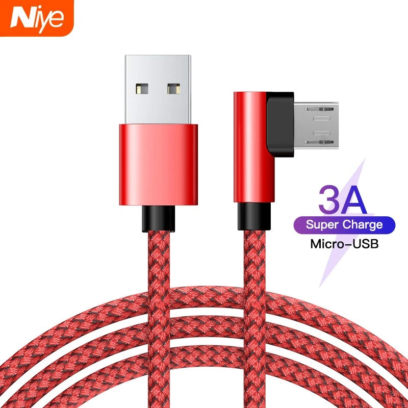 Кабель Micro USB 90 градусов для зарядки Samsung 3A LG Huawei Mi Redmi Android кабель быстрой и