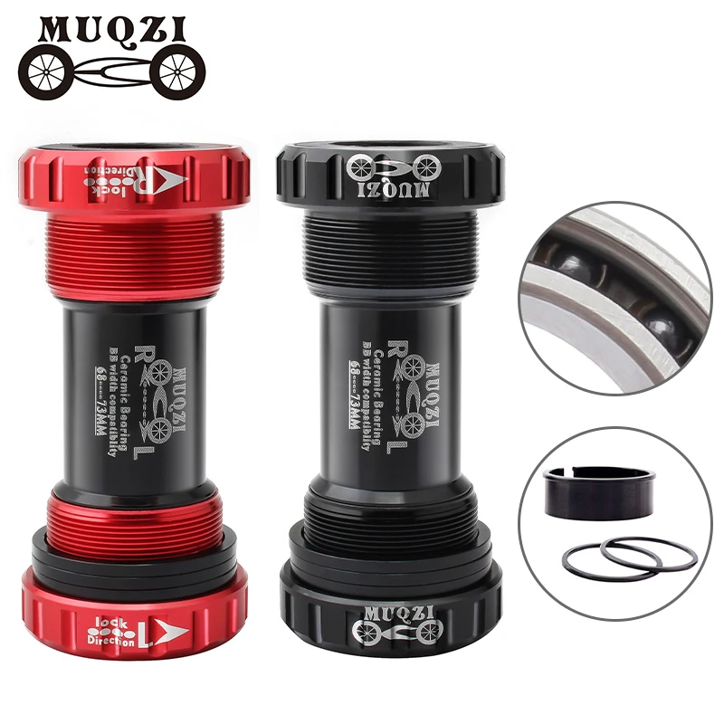 MUQZI BB68 BB73 Ceramic Bearing Bottom Bracket Threaded BB BSA 68/73mm For 22mm 24mm MTB Road