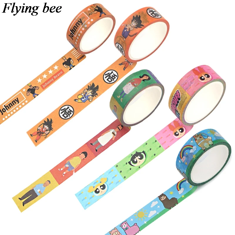 Мультяшная Милая Васи лента Flyingbee 10 стилей 15 мм x 5 м декоративная клейкая сделай
