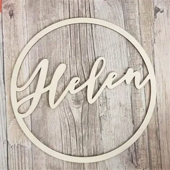

Wooden Personalized Hexagon Circle Name Sign Unique Wedding Birthday Party Accessory Decorations Custom Name Hanging Supplies