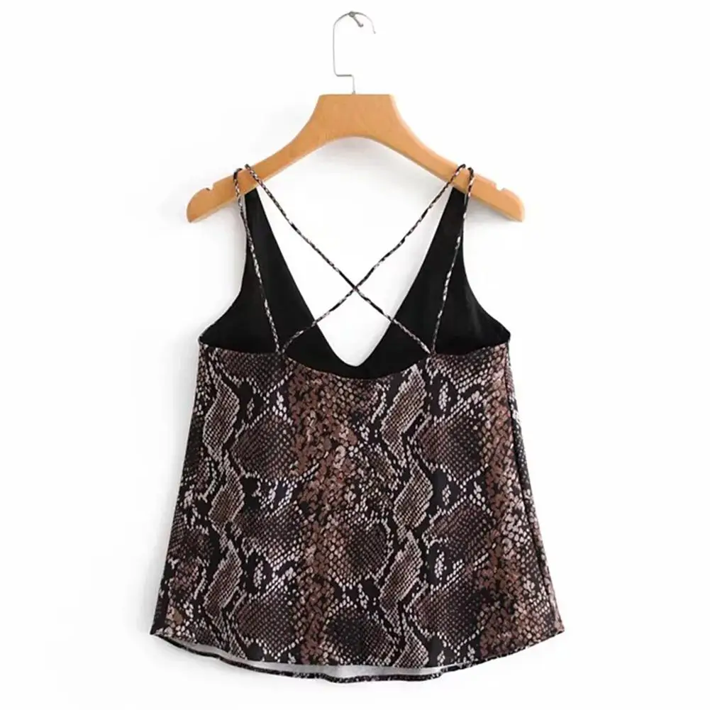 Yfashion/модный сексуальный топ, женские топы, подходящие ко всему, тонкие топы со змеиным узором на бретелях, женская одежда, летний топ