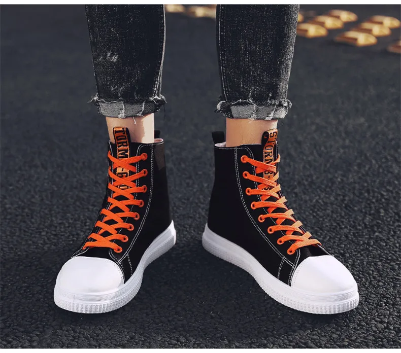Low/High Top Sneakers Men Canvas Shoes Fashion Hip Hop Style Mens Casual Shoes Hot Sale Trainers Men Sport Shoes Canvas Sneakers