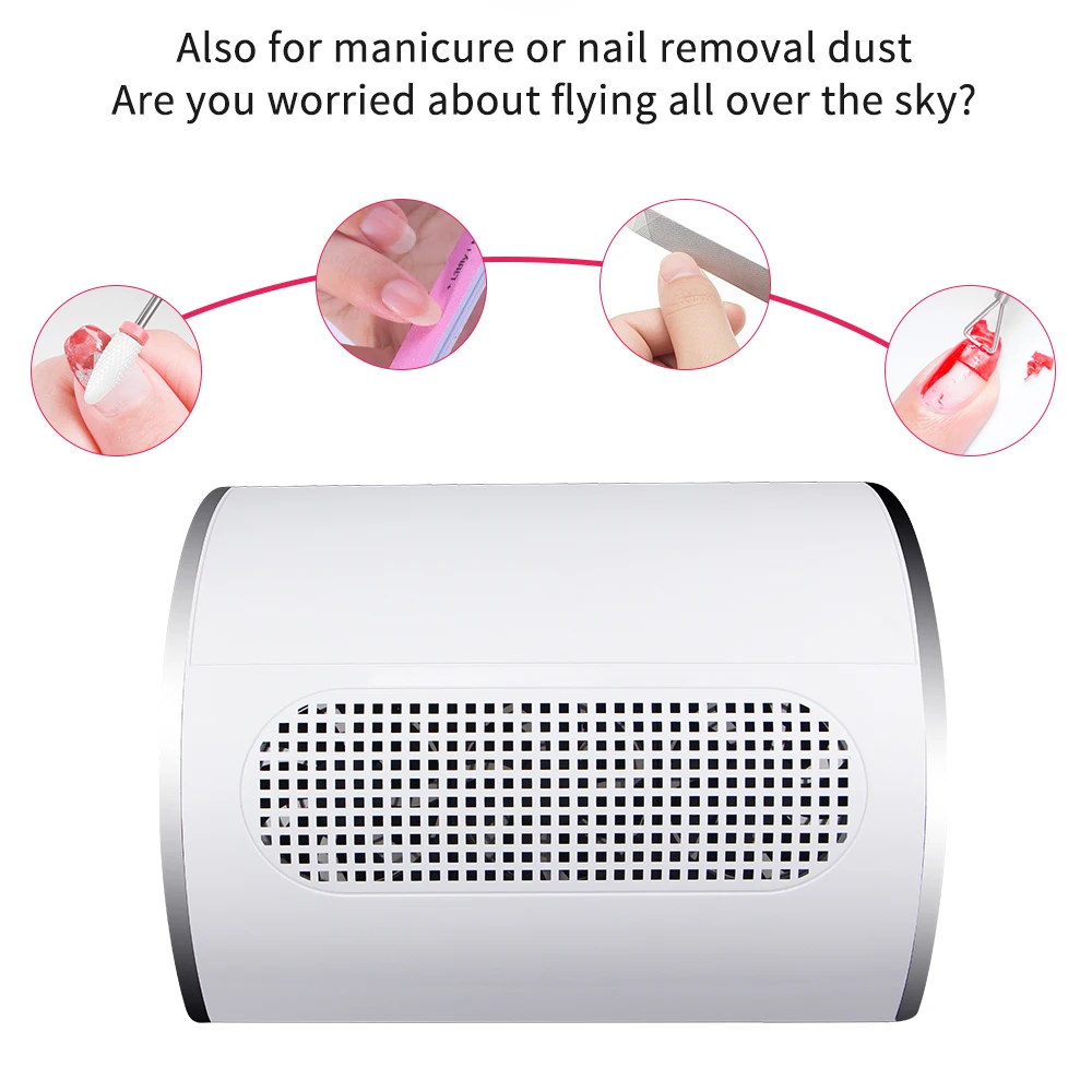 Kaufen Nagel Staub Absaugung Collector Maniküre Salon Werkzeuge Staubsauger Leistungsstarke Fan Eu stecker Nail art Ausrüstung Neue Ankunft