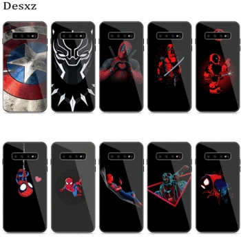 

Phone Case Glass for Samsung Galaxy Note 8 9 10 Plus A10 A20 A30 A40 A50 A60 A70 A51 A71 Cover Spiderman iron Man
