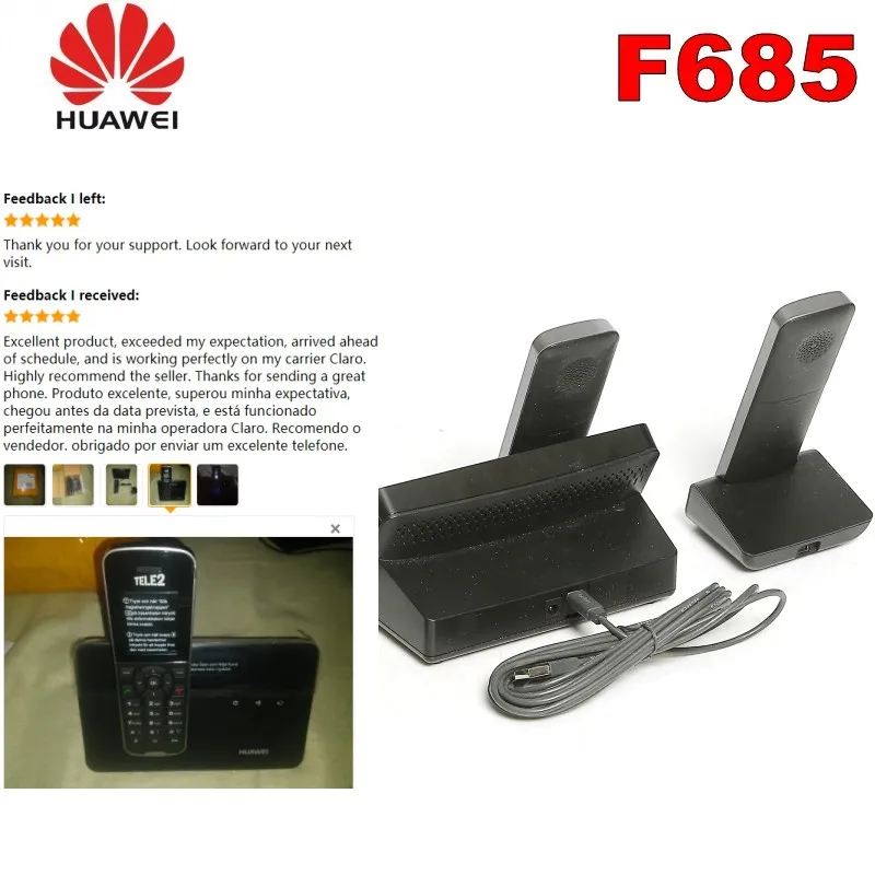 Лот из 10 шт. Huawei F685 GSM WCDMA DECT телефон фиксированный клетчатый Сигнализация