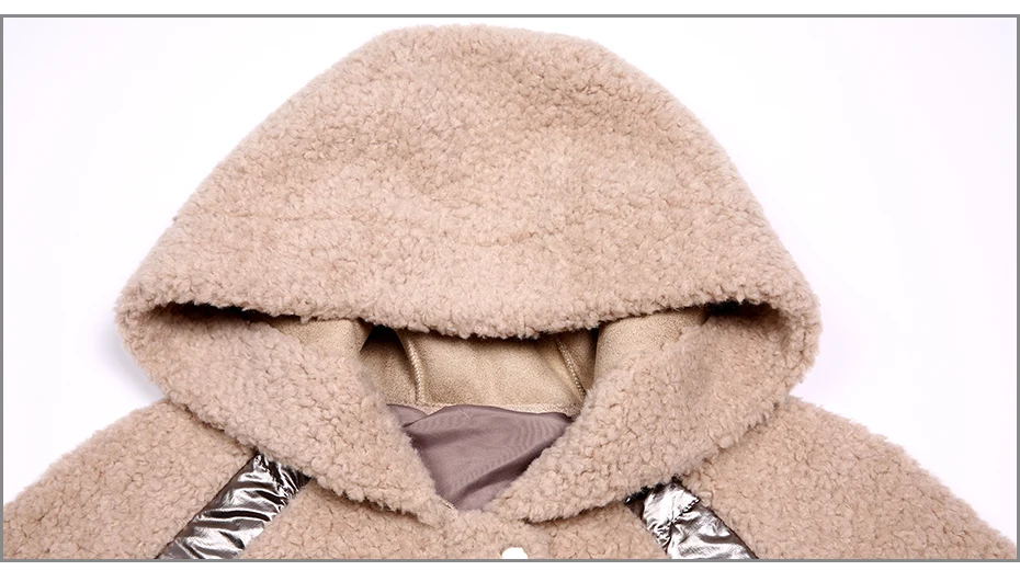 JEPLUDA, новая мода, свободный тип размера плюс, зимнее пальто для женщин, шерсть, смесь, Mashup, пуховик с капюшоном, Толстая теплая парка, женская меховая куртка