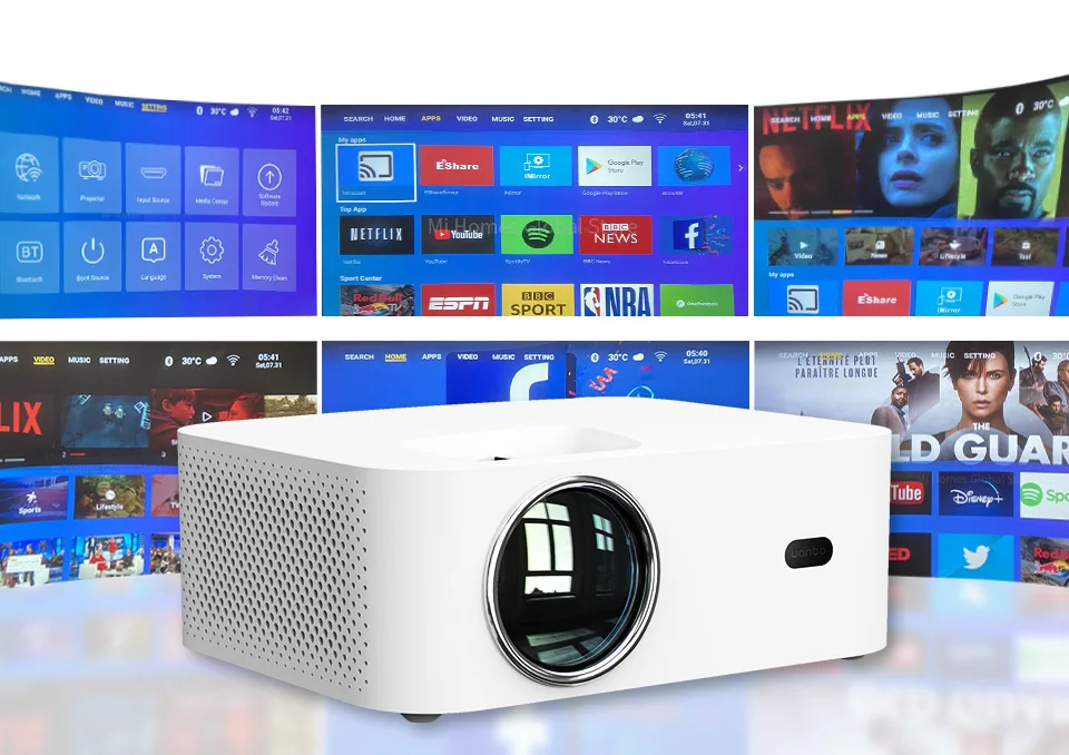 Wanbo X1 Pro Projector 4K Android 9.0 Support 1080P Mini LED Portable Projector 1280*720P Keystone Correction For Home