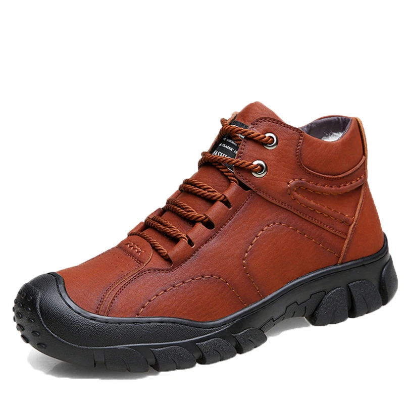 FONIRRA, зимние мужские ботинки, высокое качество, супер теплая Высокая обувь, мужские зимние ботинки с шерстью, мужские ботинки на меху в Военном Стиле, черные, красные, 368 - Цвет: Red