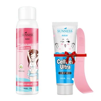 

Sunness Painless Hair Removal Cream Mousse Spray Foam Bikini Underarm Leg Depilatory Cream Smooth Skin Body Care