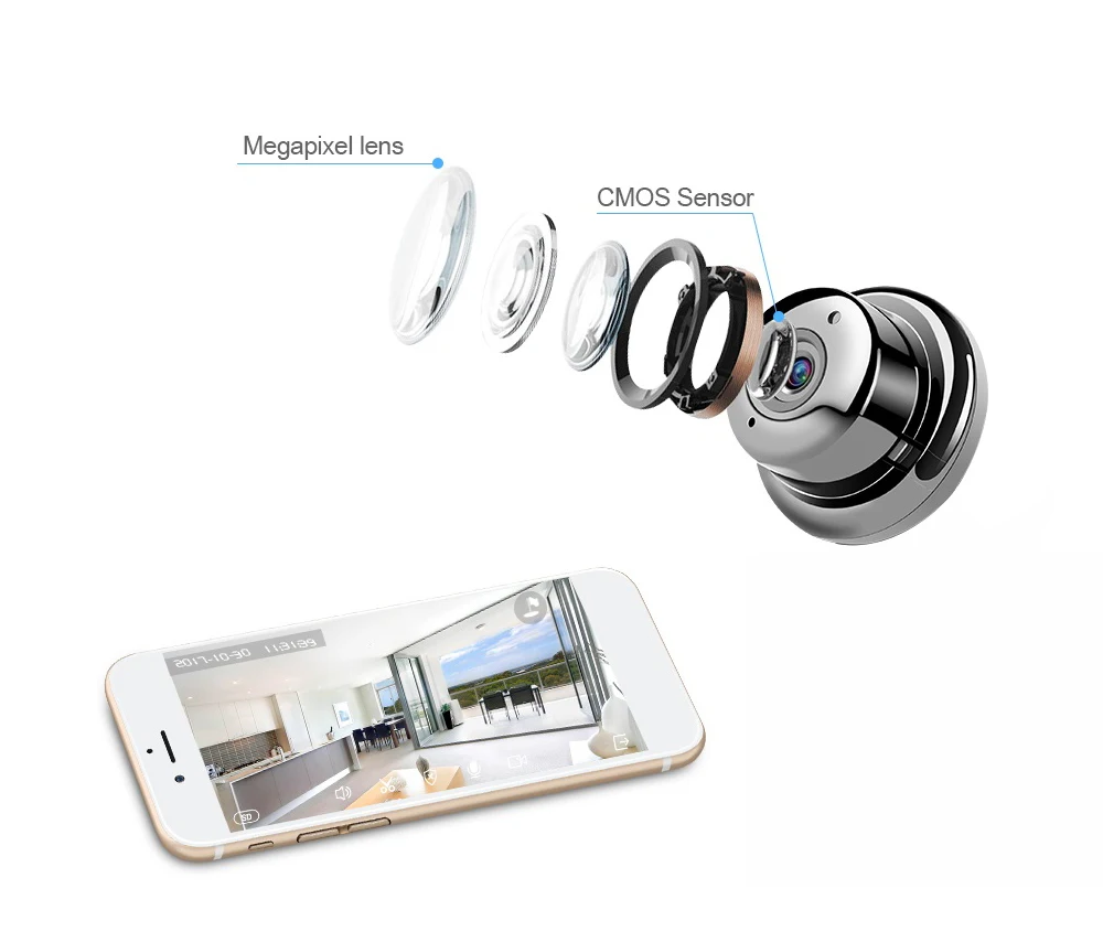 Full HD 1080p Домашняя безопасность WiFi мини-камера, sd-карта двухсторонняя аудио-Беспроводная IP система внутреннего наблюдения-невидимое ночное видение