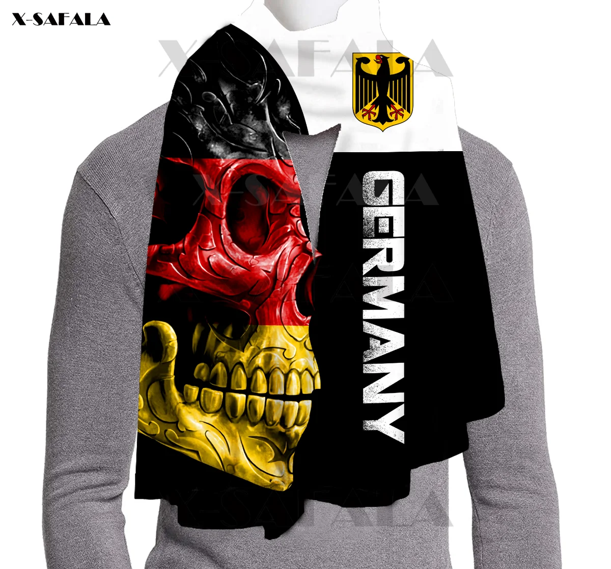 men's scarves & shawls Wolf VIKING FENRI Printed Long 71 inches Thick Child Gift Scarf Shawl Warm Original Design Wool Women Men men's scarves