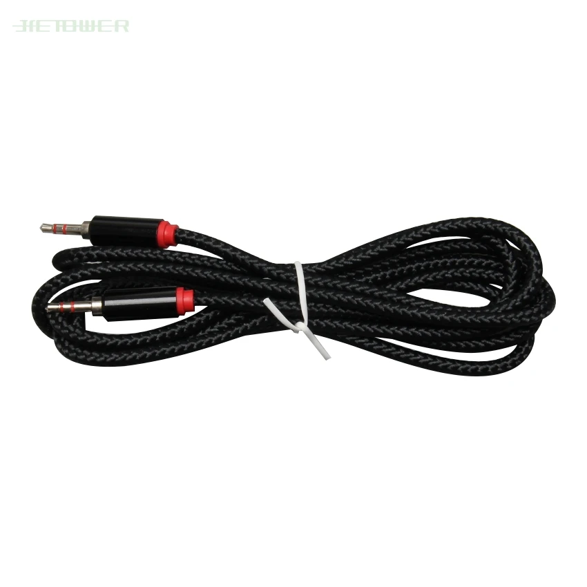 Nylon Braid Jack Audio Cable 3 5 mm to 3 5mm Car AUX Cable 2M Headphone Extension Code for Phone Car Headset Speaker 300pcs