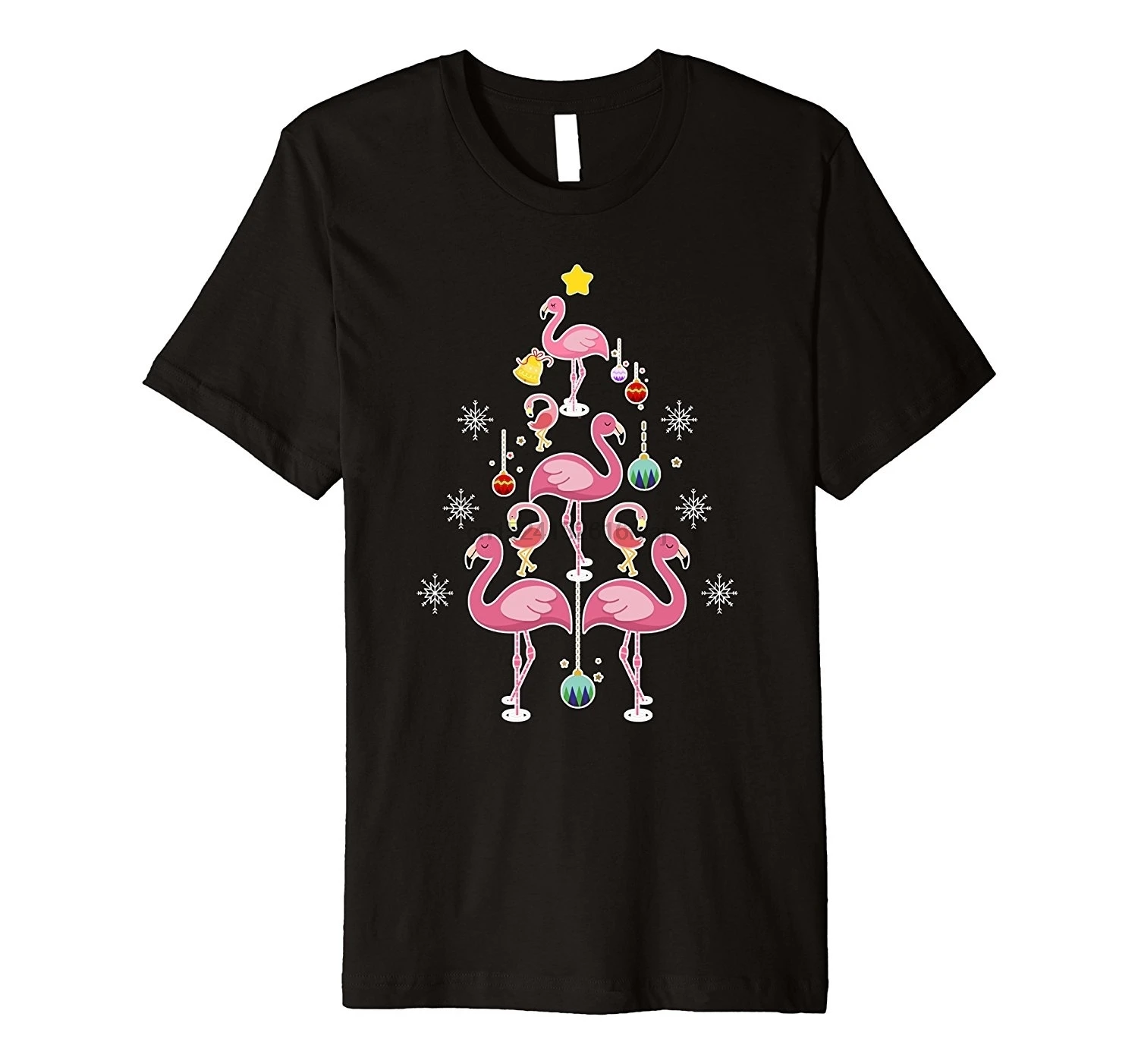

Funny Flamingo Christmas Tree Shirt Ornament Decor Gift Women's Fashion T Shirt