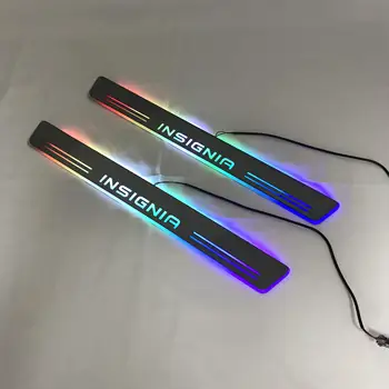 

Acrylic door sill plate strip with led decorative welcome light moving door scuff for opel insignia
