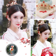 Китайский стиль традиционный свадебный головной убор Свадебные аксессуары для волос золотой цвет феникс корона шпильки для невесты