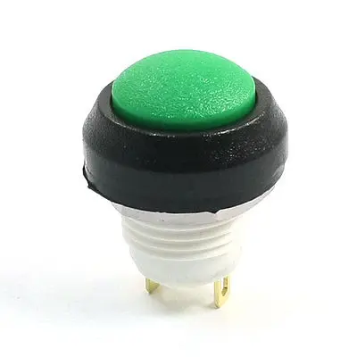 

24V 3A SPST 1NO 2 Pins Green Waterproof Momentary Reset Push Button Switch