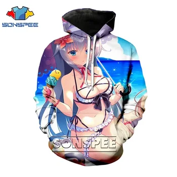 

SONSPEE Cute 3D Print Women men hoodie top loli punk Anime hip hop sexy cat girl Sweatshirt Long sleeve Harajuku hoodies man C03