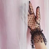 Gants de Tulle en maille transparente pour femmes, imprimé de points noirs et blancs, Sexy, robe de danse, de soirée, de Club ► Photo 2/6