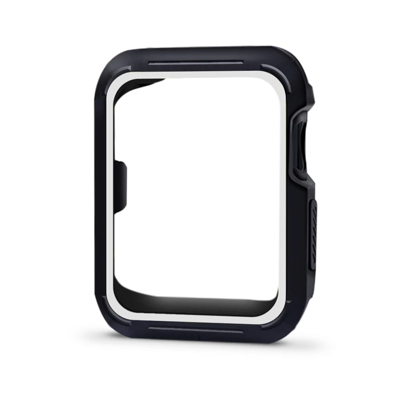 ТПУ чехол для Apple watch Case Apple watch 4/5 44 мм 40 мм силиконовые защитные часы бампер матч спортивный ремешок аксессуары 44 40 - Цвет: black white