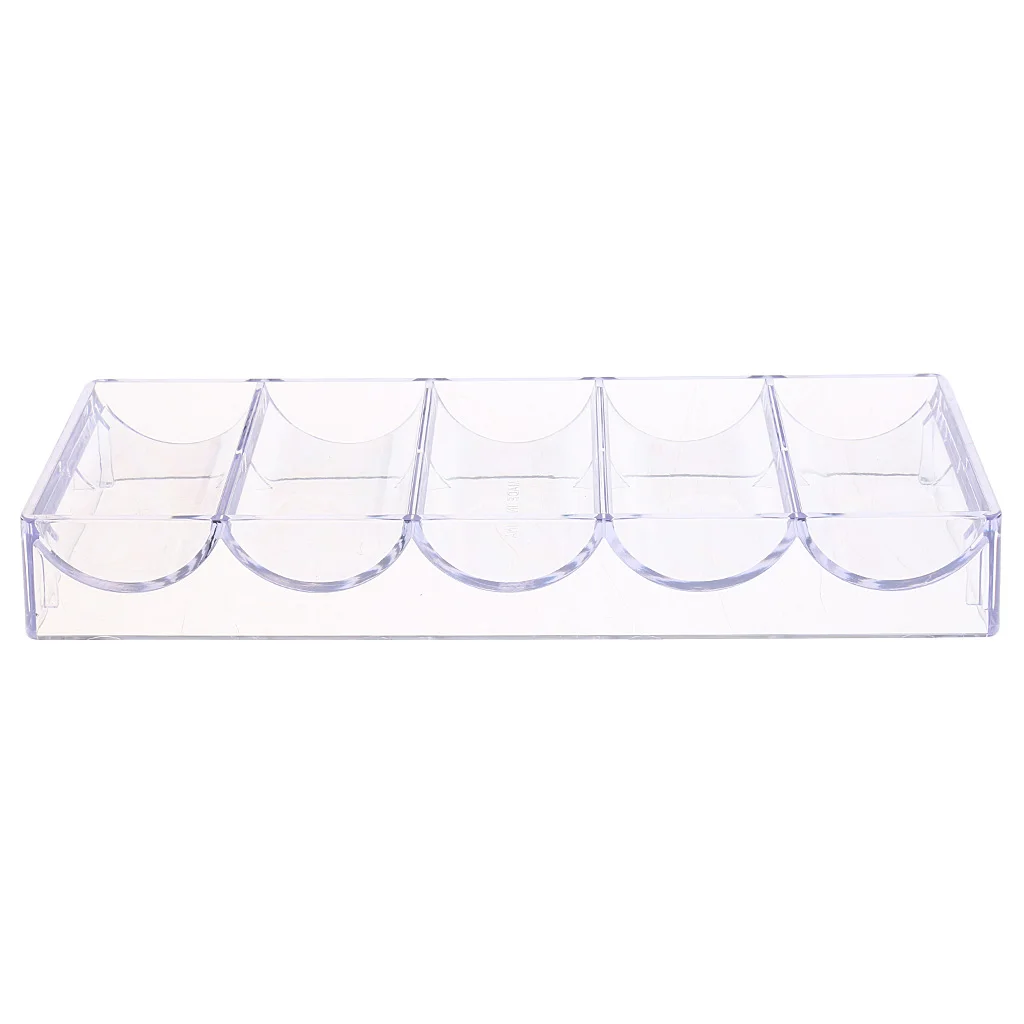 Stackable Acrylic Clear Poker Card Game Chip Tray 100 Chips Holder No Lid