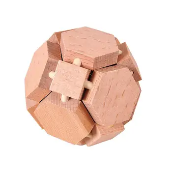 

New Wooden Rhombus Puzzles Ball Kongming Lock Brain Teaser Educational Kids Develop intelligenceToy Gifts