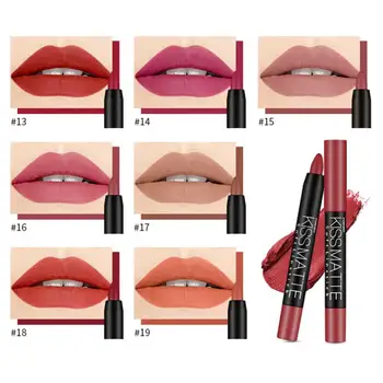 

19Color Rotatable Velvet Matte Lipstick Waterproof Sweatproof High Color Lip Gloss Sexy Lasting Non-stick Cup Lip Glaze TSLM1