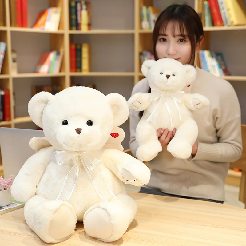 Горячие новые качественные белые розы аромат Angel Bear плюшевые игрушки мягкие