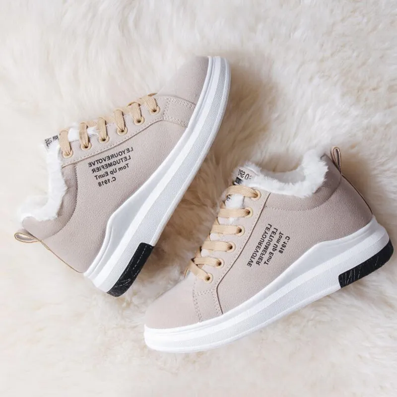 BEYARNECotton Shoes Female New Women's Boots Winter Plus Velvet Cotton Shoes Thick-Soled Warm Snow Women's Boots Women's Boots