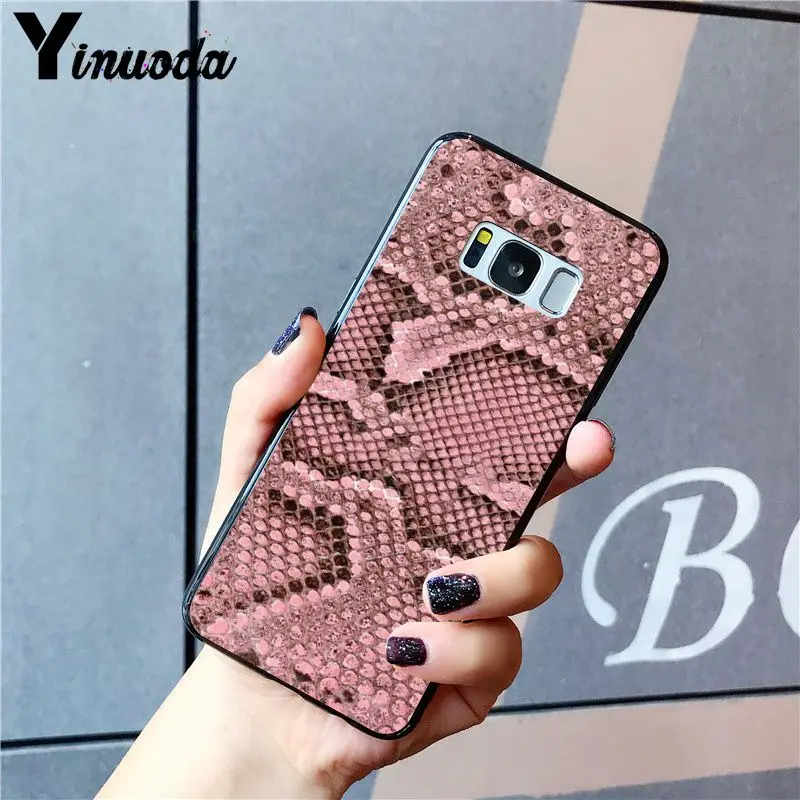 Yinuoda змеиной кожи DIY печатным рисунком чехол для телефона для samsung Galaxy S10 плюс S10E S6 S7 S8 S9 S9Plus S5 M10 - Цвет: A3