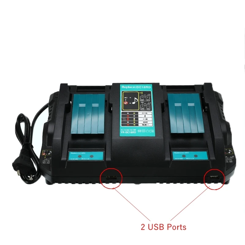 Двойное/одинарное зарядное устройство с usb-портами европейская вилка для Makita