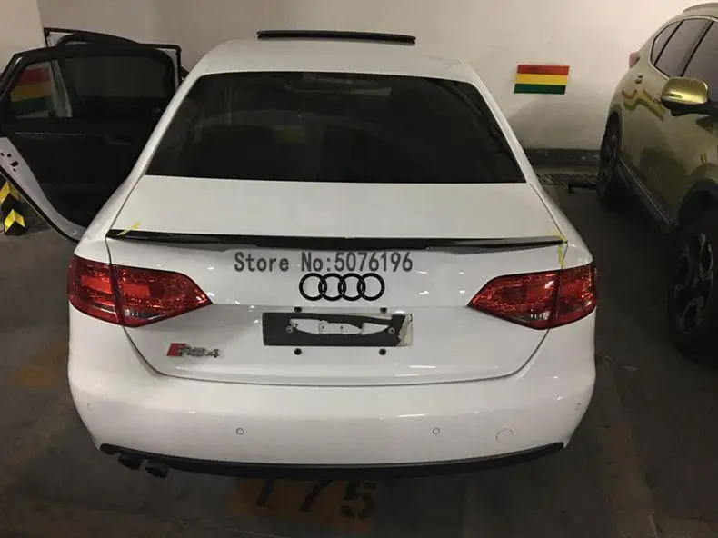 Для Audi S4 A4 B8 B8.5 4 Двери Седан 2009 2012 HK стиль высокое качество карбоновое волокно заднее крыло крыша задний ящик украшенный спойлер