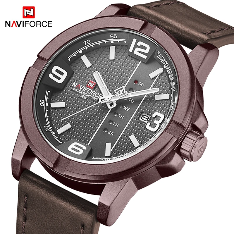 Часы NAVIFORCE мужские модные повседневные кварцевые водонепроницаемые спортивные