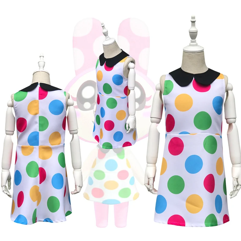 Anime Animal Crossing Cosplay Stage Performance Costume Kids Girls Striped Shirt Top Halloween Carnival Party Children Summer Anime Animal Crossing Cosplay Stage Performance Costume Kids Girls Striped Shirt Top Halloween Carnival Party Children Summer