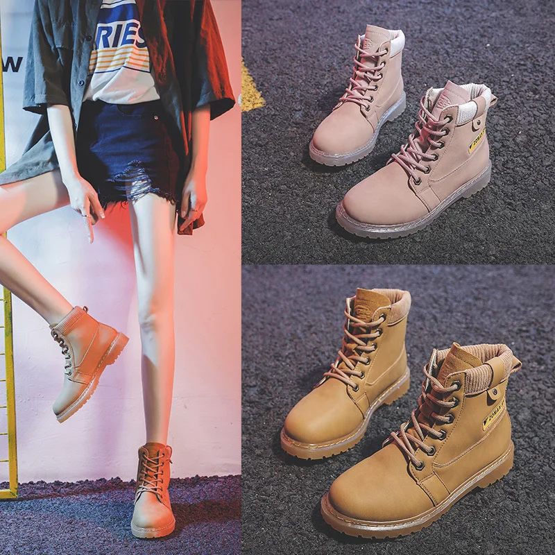 

2019 Winter Boots Women Plus Plush Keep Warm Snow Boots Transparent Oxford Sole Martin Boots Couple Shoes Large size work shoes